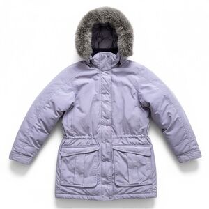 L.L.Bean Gore-Tex Down Faux Fur Hooded Parka Warm Winter Coat Lavender Small